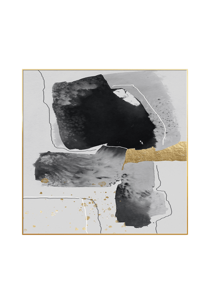 CP032041 Black, Gold, Gray, and White Abstract Design Canvas Prints Wall Decor