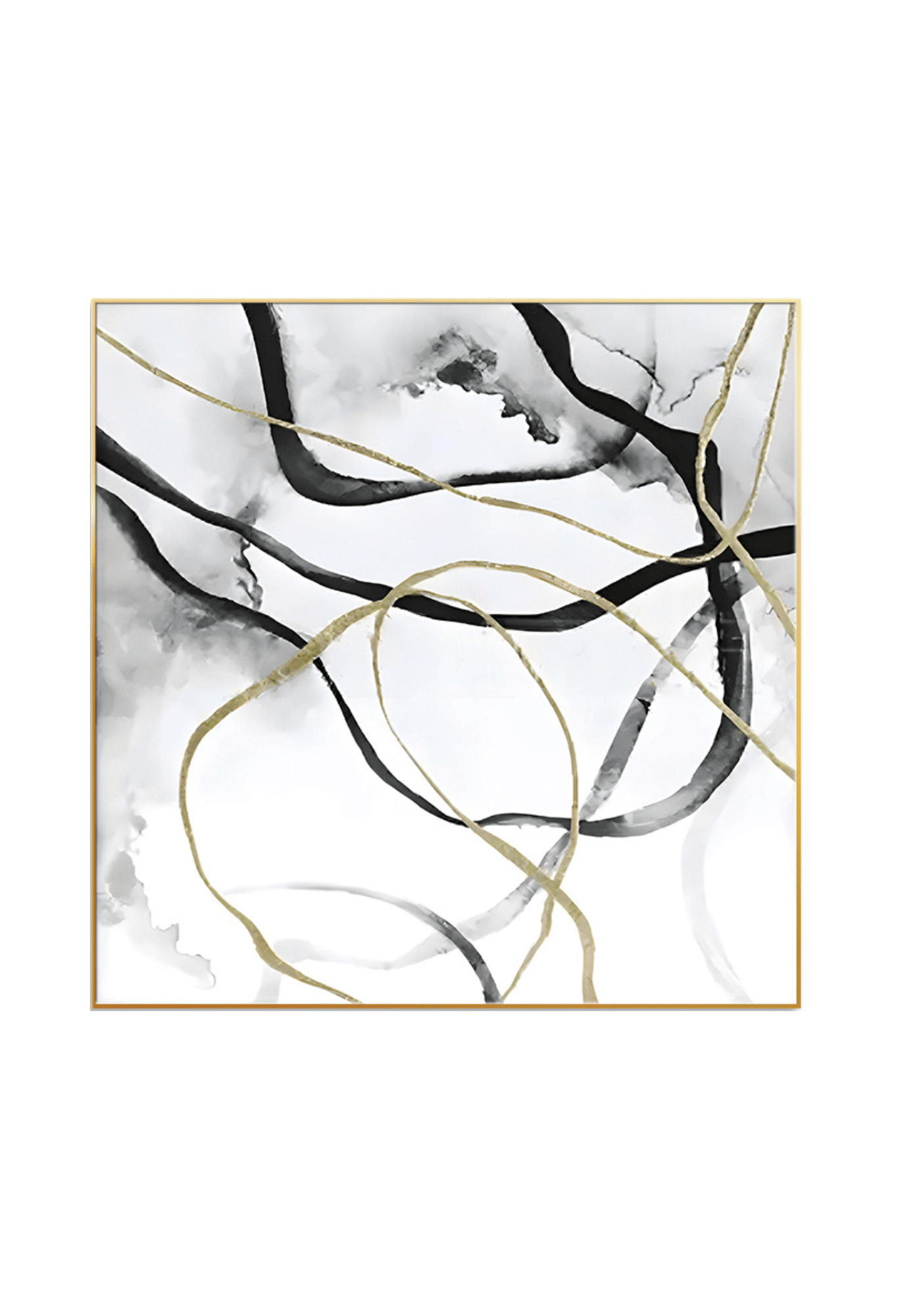 CP032041 Black, Gold, Gray, and White Abstract Design Canvas Prints Wall Decor